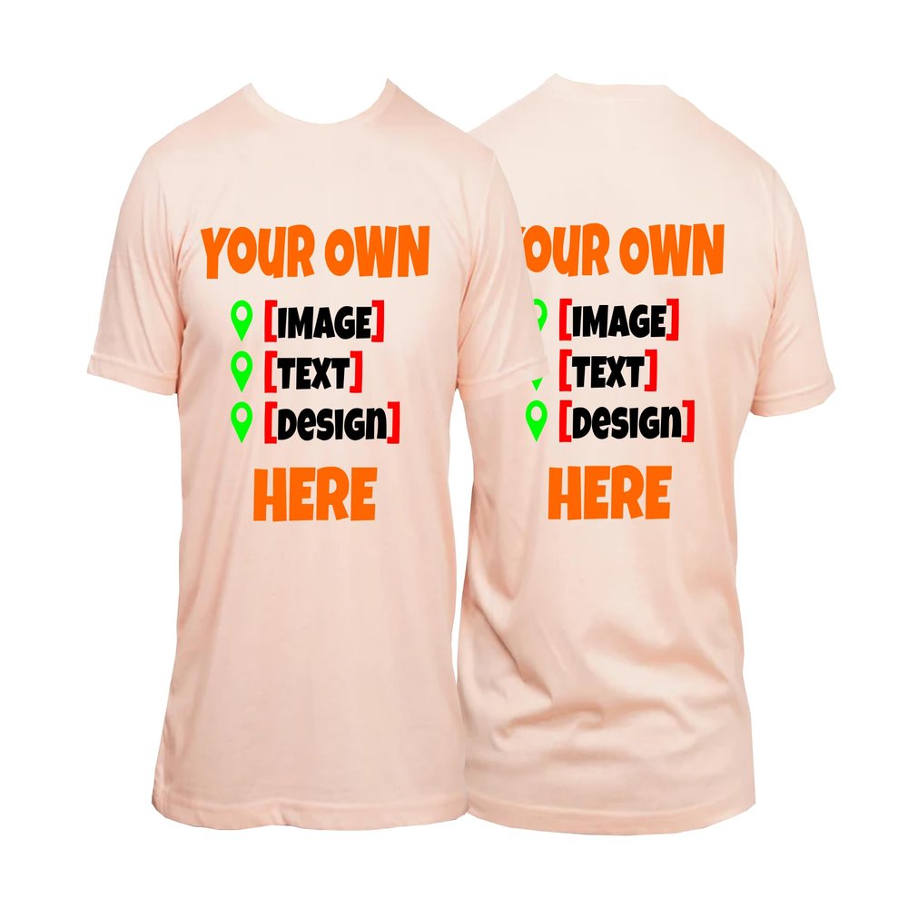 Lantliv Custom T Shirts for Men and Women, Add Your Own Text, Logo, Image T-Shirts for Birthday, Father's Day and Mother's Day, Toddler Heather Peach Medium