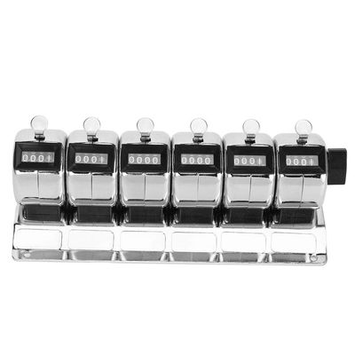 FAUOSWUK Desktop Tally Counter 4 Digit Number Count Clicker Counter, 6 Units Metal Hand Tally Counter Multiple Units Counter Clicker for Counting People Counting Factory Statistics
