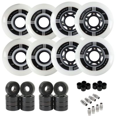 Player's Choice Indoor Roller Hockey Wheels 72/80 Hilo Apples 78A 8-Pack with Hybrid Ceramic Bearings