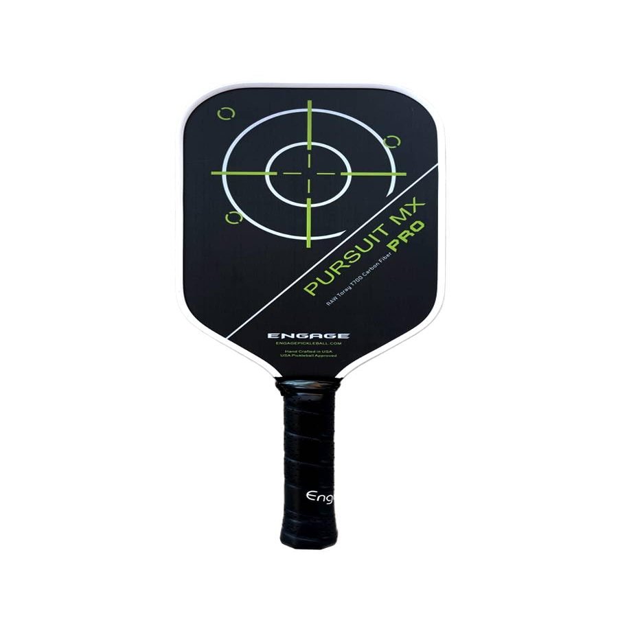 Engage Pursuit Pro MX Pickleball Paddle  Elongated Shape, Raw T700 Toray Carbon Fiber Face, 13mm Control Pro Black Core (Alpine Lime, Standard (7.9-8.3oz))