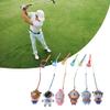 Leopacat Golf Tee Hanger Anti Lost, Lost Ring Colorful Rubber with Strap Cartoon Plastic Pattern Cute Men Women Premium Space Bear Tees Silicone Adjustable Height Loss Prevention Excellent Holder 6Pcs view 4