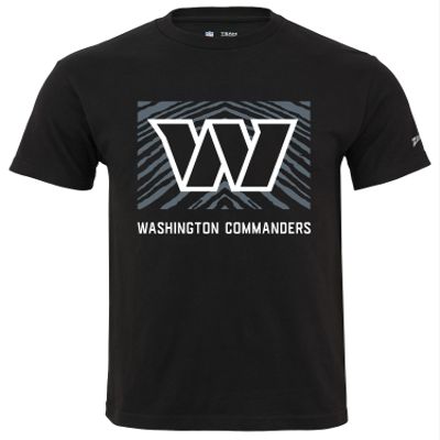 Zubaz NFL Adult Unisex Cotton Heavyweight Short Sleeve T-Shirt Black with Grey Tonal Tunnel Logo for Men and Women, Washington Commanders, XX-Large