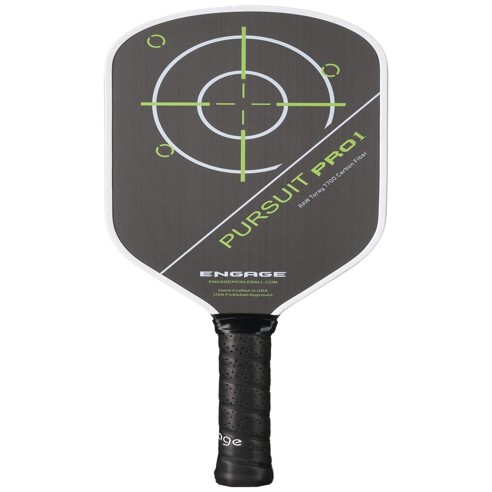 Engage Pursuit Pro1 Pickleball Paddle - Raw T700 Toray Carbon Fiber for Extreme Spin - MachPro Core for Maximum Power & Control (Alpine Lime, Standard Weight (8.0-8.3oz))