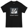 Zubaz NFL Adult Unisex Cotton Heavyweight Short Sleeve T-Shirt Black with Grey Tonal Tunnel Logo for Men and Women, Cincinnati Bengals, XX-Large view 3
