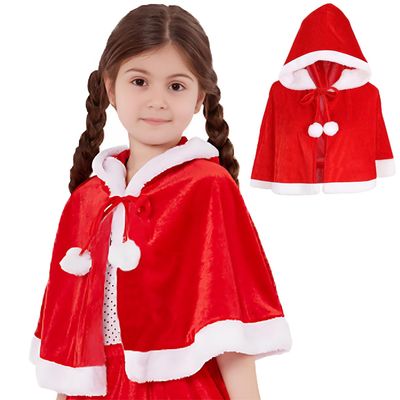 HPONEZJ Christmas Velvet Cloak Cape With Hood Christmas Red Cape Robe Mrs Santa Claus Hooded Cape Xmas Shawl Costume