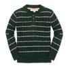 Hope & Henry Boys' Organic Long Sleeve Cable Henley Pullover Sweater with Elbow Patches, XX-Small, Pine Green Cable Stripe view 1