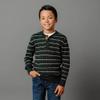 Hope & Henry Boys' Organic Long Sleeve Cable Henley Pullover Sweater with Elbow Patches, XX-Small, Pine Green Cable Stripe view 2