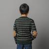 Hope & Henry Boys' Organic Long Sleeve Cable Henley Pullover Sweater with Elbow Patches, XX-Small, Pine Green Cable Stripe view 3