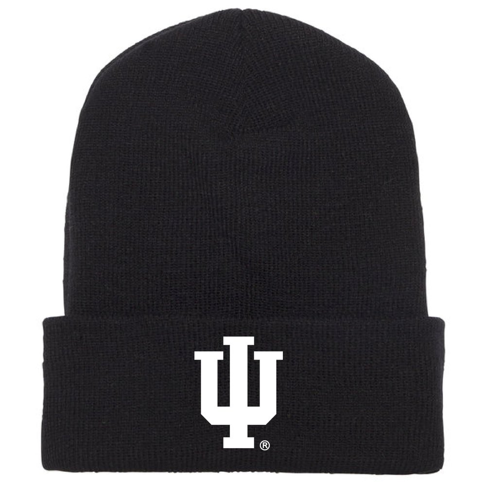 J2 Sport Indiana University Beanie Hat, Winter Mens Womens Cap for Adults, Hoosiers Black
