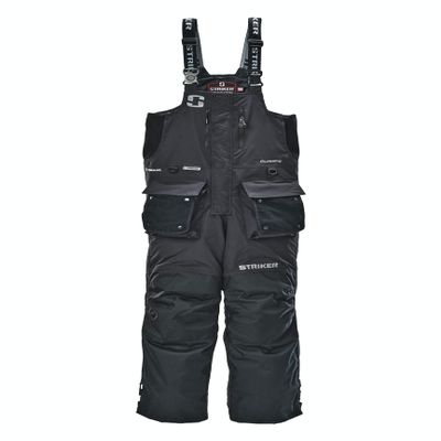 Striker Mens Climate Insulated, Waterproof Ice Fishing Bib with Sureflote Flotation Technology, Black/Gray, 4X-Large