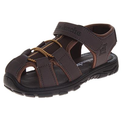 Avalanche Kids Close Toe Sandal with Strap Closure - Durable Walking Sport Sandals for Boys - Brown (Size 11 Little Kid)