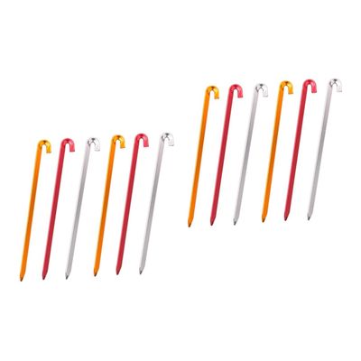 Sosoport 12pcs Aluminium Alloy Camping Tent Stakes Ground Pegs for Outdoor Use for Tents Canopies and Tarps High Compressive Strength
