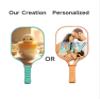 KUAVETO Carbon Fiber Pickleball Paddles Set, All The DIY Fun You can Have with Pudding-BO1420 Pattern Custom Made Honeycomb Polymer Core- Includes 2 Paddles, 4 Balls, and a Carry Bag view 3
