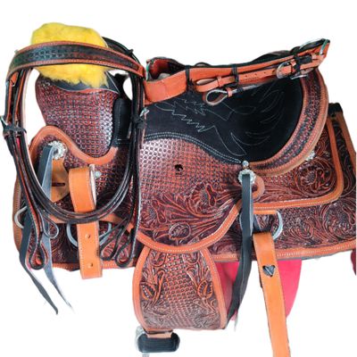 BNB International Handmade Wade Tree A Fork Roping Ranch Work Premium Western Saddles for Horses Leather Equestrian Trail Tack Size: 10"-18" inches Seat Available MO010 (13.5" inches Seat)