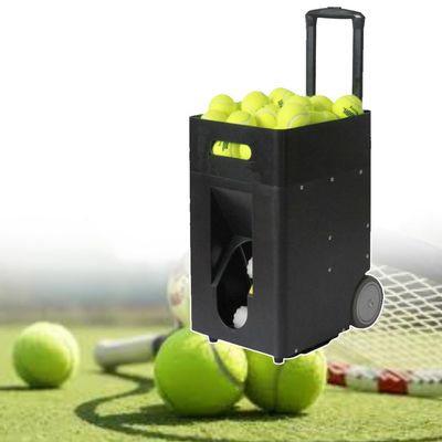 Portable Tennis Ball Machine, Automatic Tennis Ball Launcher, Tennis Ball Throwing Machines Smart Wireless Remote Control and Mobile Phone App Control Adjustable Angle,Speed,Rotation, 50 Ball Capacity