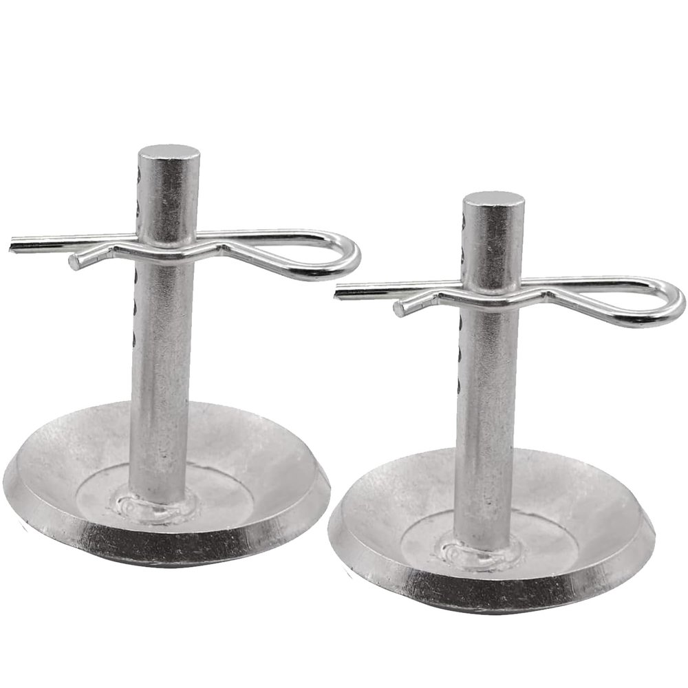 69212 2/Pack Skid Shoes for Snow Plow Blade Protector 5/8 inch Round Shaft and Adjustable Pin Placement Lock Rather Thick Hardened Steel Snow Plow Non-Slip Base - with Quick-Release Cotter Pins