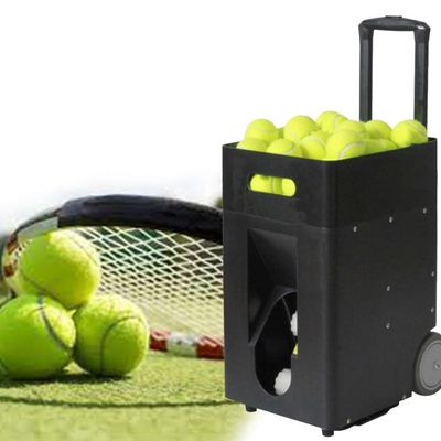 Tennis Machine Ball Thrower, Automatic Portable Tennis Ball Launcher/Thrower, Adjustable Launching Angle, Speed, Rotation Frequency, 50 Large Capacity, for Beginners Solo Training Sports
