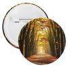 Round Badge for Women Men Round Brooch Pin Unisex Lapel Tie Pin Romantic Autumn Alleys in The Woods Badge for Christmas Halloween Birthday Costume Accessory view 1