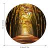 Round Badge for Women Men Round Brooch Pin Unisex Lapel Tie Pin Romantic Autumn Alleys in The Woods Badge for Christmas Halloween Birthday Costume Accessory view 2