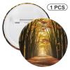 Round Badge for Women Men Round Brooch Pin Unisex Lapel Tie Pin Romantic Autumn Alleys in The Woods Badge for Christmas Halloween Birthday Costume Accessory view 3