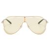 mincl Oversized Hollow One-Piece Sunglasses Women Big Frame 2024 Luxury Special-Shaped Sun Glasses For Ladies Eyewear Shades (yellow) view 1