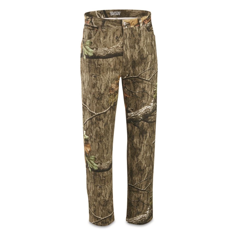 Guide Gear Mens Cotton Camo Pants, Camouflage Jeans Relaxed Fit for Hunting or Casual Mossy Oak Country Roots W44 L30