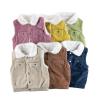 Boys Girls Corduroy Jacket Toddler Kids Sleeveless Fleece Winter Coat Vest Sherpa Lined Button Down (Beige, 8-9 Years) view 3