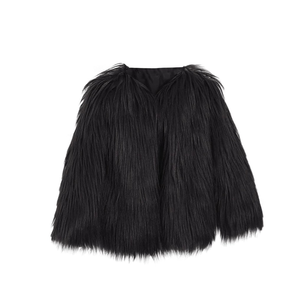 Girls Boys Faux Fur Vest Coat Toddler Winter Fleece Fuzzy Furry Sleeveless Jacket Coat Thick Warm (Black-2, 2-3 Years)