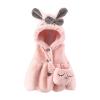Baby Girl's Rabbit Ear Hoodie Fleece Vest Sleeveless Fuzzy Fleece Hooded Jacket Coat with Bag Winter (Pink, 3-4 Years) view 1