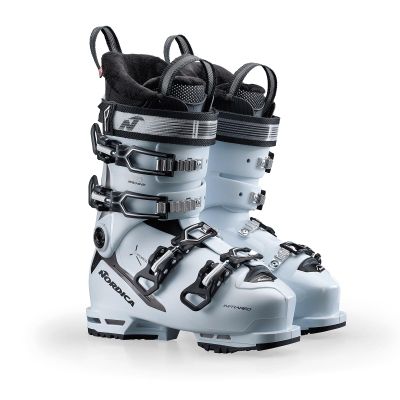 NORDICA Women's Speedmachine 3 85 W Insulated Customizable Medium Volume Winter Sports All-Terrain Alpine Freeriding Mountain Touring Ski Boots, Gripwalk Soles, White/Bronze/Gold, 26.5