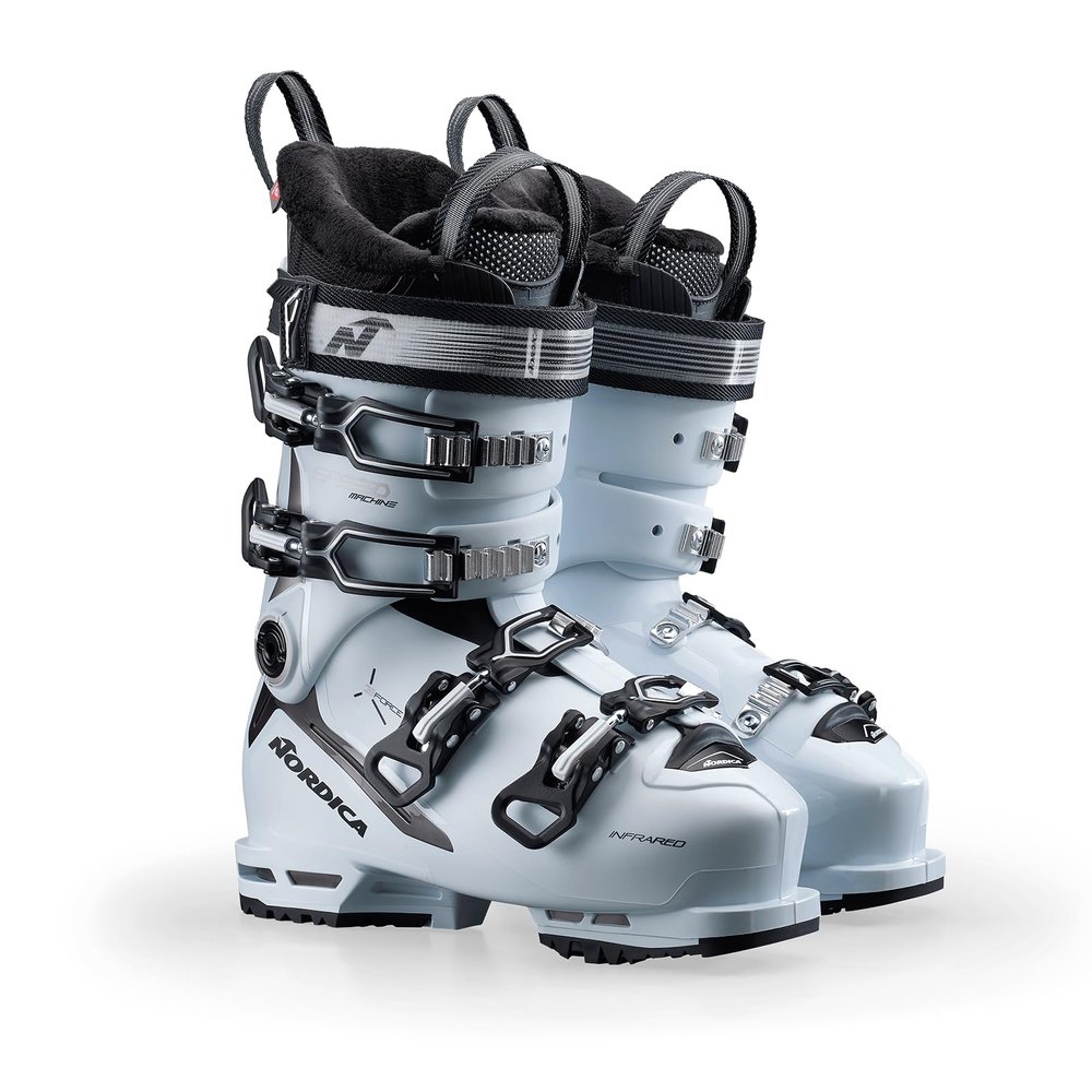 NORDICA Women's Speedmachine 3 85 W Insulated Customizable Medium Volume Winter Sports All-Terrain Alpine Freeriding Mountain Touring Ski Boots, Gripwalk Soles, White/Bronze/Gold, 26.5