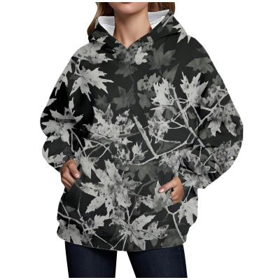 Women's Camo Hoodie Maple Leaf Print Oversized Hooded Sweatshirt