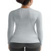 Zengjo Long Sleeve Thermal Shirt Women Crew Neck Fitted(Light Grey,XL) view 2