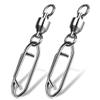 9KM DWLIFE Fishing Swivels Fishing Speed Clips Fishing Swivels and Snaps Quick Change Fishing Clips Balck Swivels Stainless 25Pcs Size 4# view 1