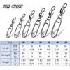9KM DWLIFE Fishing Swivels Fishing Speed Clips Fishing Swivels and Snaps Quick Change Fishing Clips Balck Swivels Stainless 25Pcs Size 4# view 4