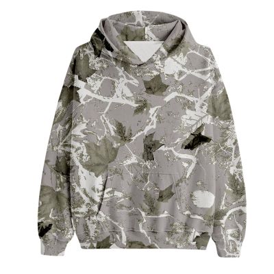 Women's Camo Hoodie Maple Leaf Print Oversized Hooded Sweatshirt