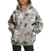 Women's Camo Hoodie Maple Leaf Print Oversized Hooded Sweatshirt view 3