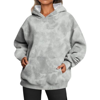 Women's Camo Hoodie Maple Leaf Print Oversized Hooded Sweatshirt
