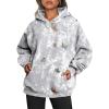 Women's Camo Hoodie Maple Leaf Print Oversized Hooded Sweatshirt view 3