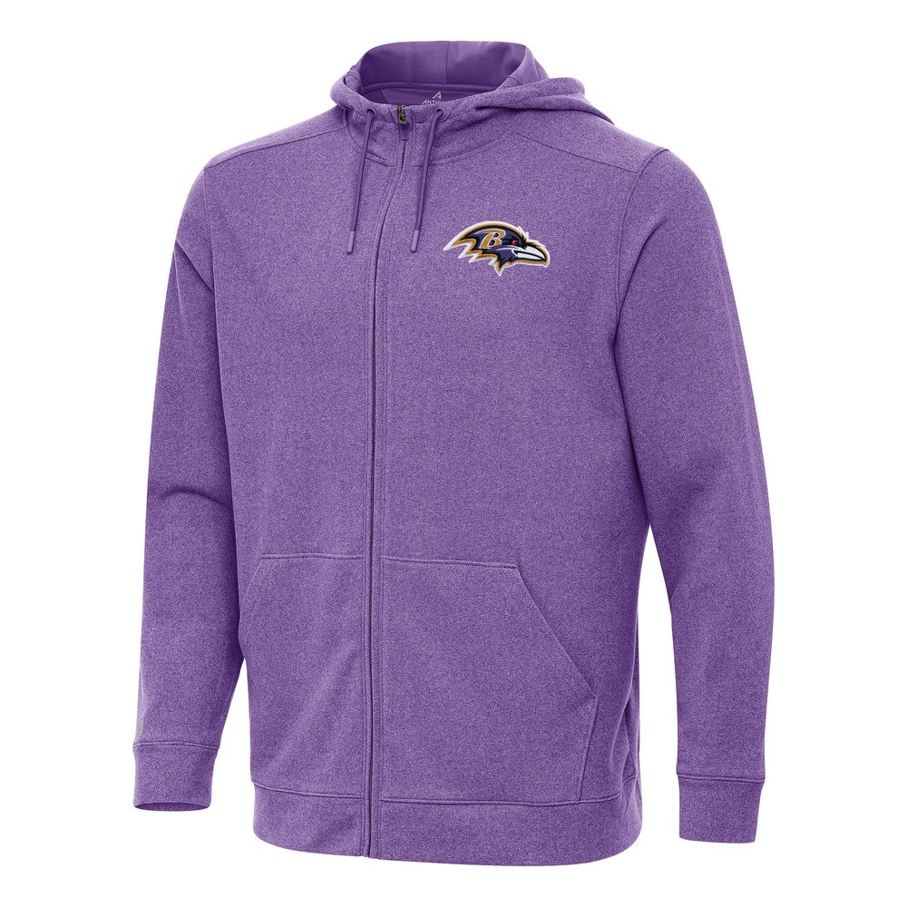 Antigua Men's Heather Purple Baltimore Ravens Effortless Full-Zip Hoodie
