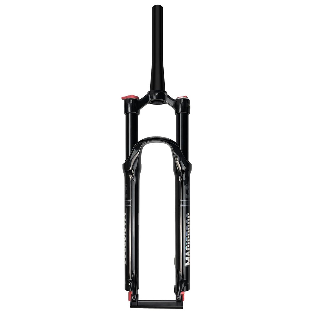 Bike Suspension Forks 26/27.5/29" Mountain Bike Air Pressure Suspension Shock Absorber Fork 1-1/8" Straight/Tapered Mountain Bike Fork Rebound Adjust 9mm QR Manual Locking(Black Tapered,26inch)
