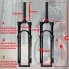 Bike Suspension Forks 26/27.5/29" Mountain Bike Air Pressure Suspension Shock Absorber Fork 1-1/8" Straight/Tapered Mountain Bike Fork Rebound Adjust 9mm QR Manual Locking(Black Tapered,26inch) view 2