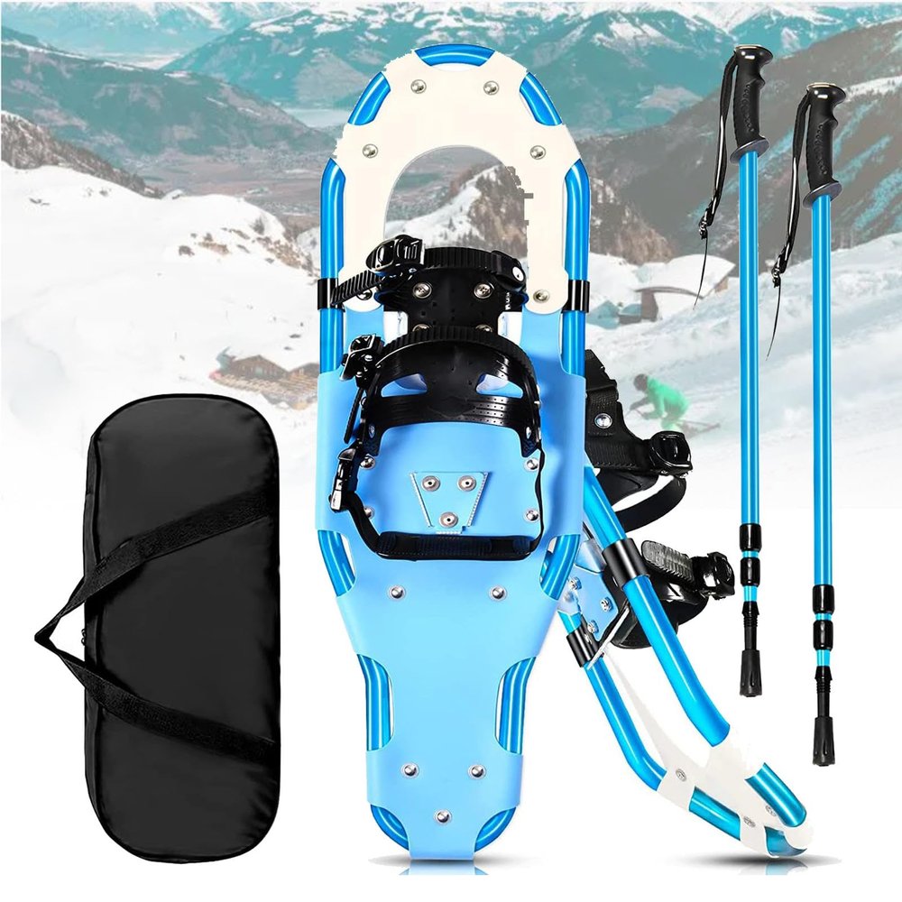 MTTXY 26'' Snowshoes for Men Women Youth, 26 Inches Lightweight Aluminum Alloy All Terrain Snowshoes for Hiking, with Telescopic Pole