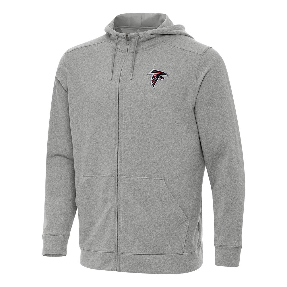 Antigua Men's Heather Gray Atlanta Falcons Effortless Full-Zip Hoodie