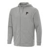 Antigua Men's Heather Gray Atlanta Falcons Effortless Full-Zip Hoodie