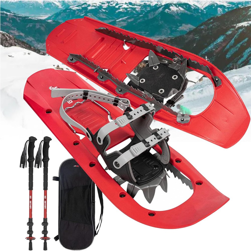 MTTXY Lightweight Terrain Snowshoes Set, Non-Slip Adjustable Snow Shoes,Outdoor Snow Walking Shoes, Flexible Pivot Bar for Women Men Youth,30inch