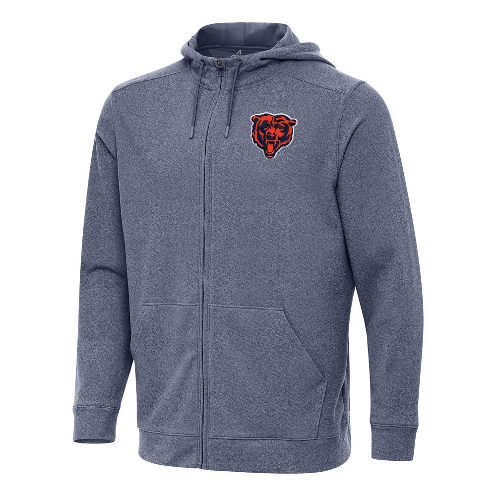 Antigua Men's Heather Navy Chicago Bears Effortless Full-Zip Hoodie