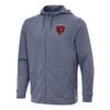 Antigua Men's Heather Navy Chicago Bears Effortless Full-Zip Hoodie view 1