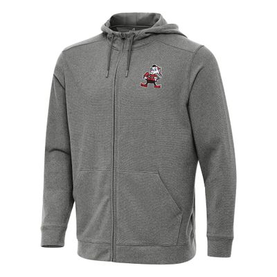 Antigua Men's Heather Black Cleveland Browns Effortless Full-Zip Hoodie