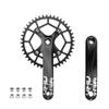 MLIKYRGK Square Hole Mountain Bike Crankset 170mm Cranksets 104BCD 32T 34T 36T 38T 40T 42T 44T Single Speed Round Chainring Aluminum Alloy Crank Arm Set Fit 8/9/10/11/12 Speed(Black,44T) view 1